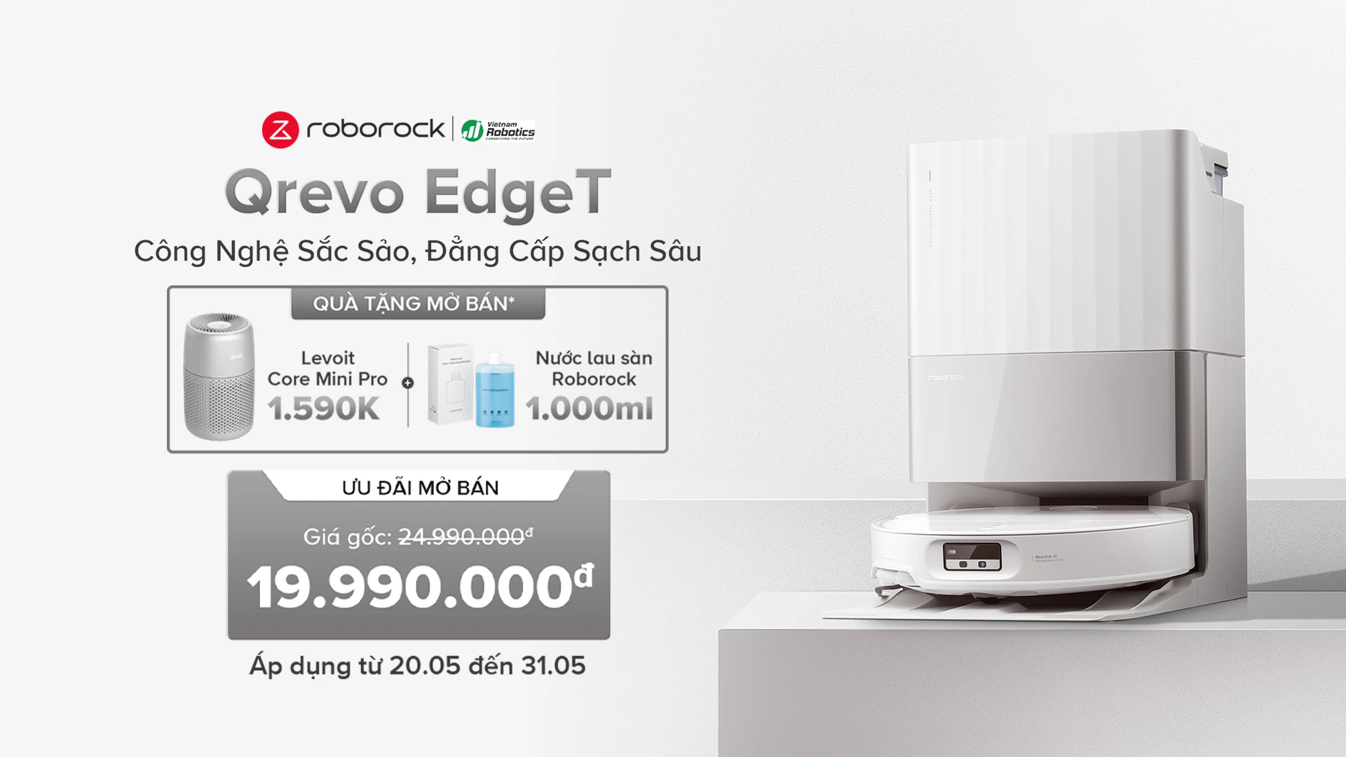Robot hút bụi lau nhà Roborock Q Revo Edge T