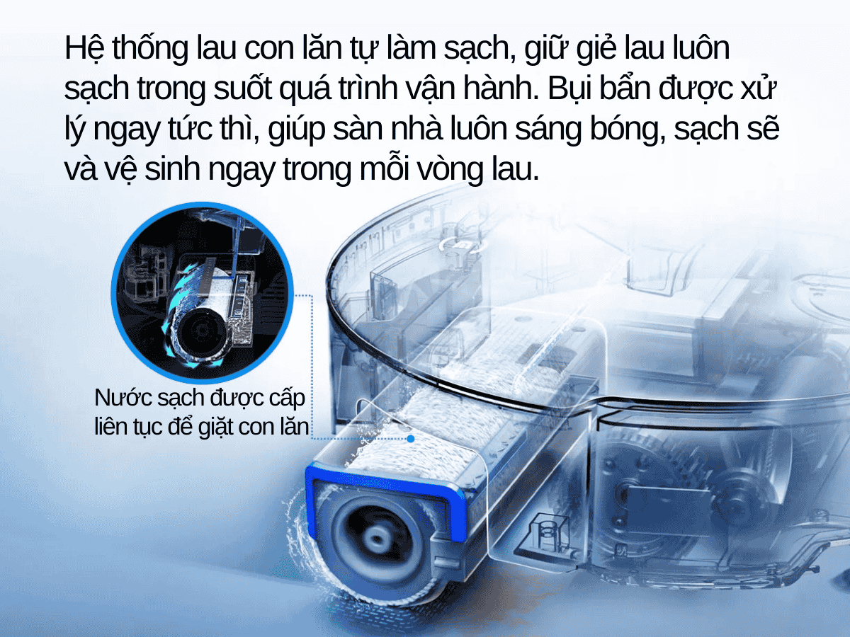 Công Nghệ Lau Con Lăn Trên Robot Hút Bụi Lau Nhà – Bước Tiến Đột Phá Cho Ngôi Nhà Sạch Sâu