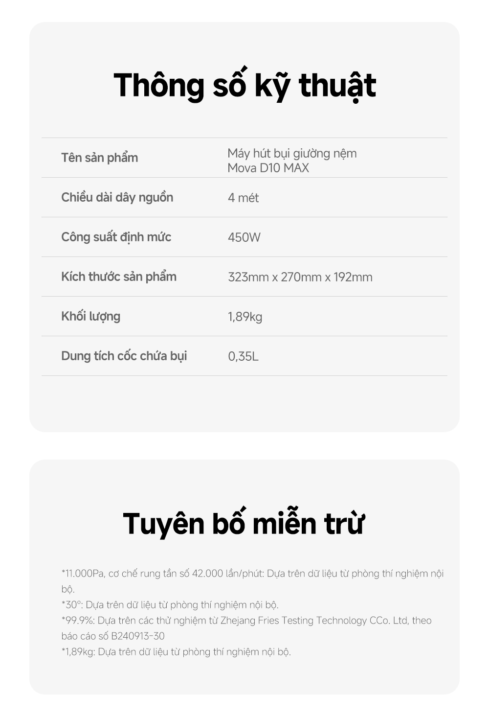 Máy Hút Bụi Giường Nệm Mova D10 Max