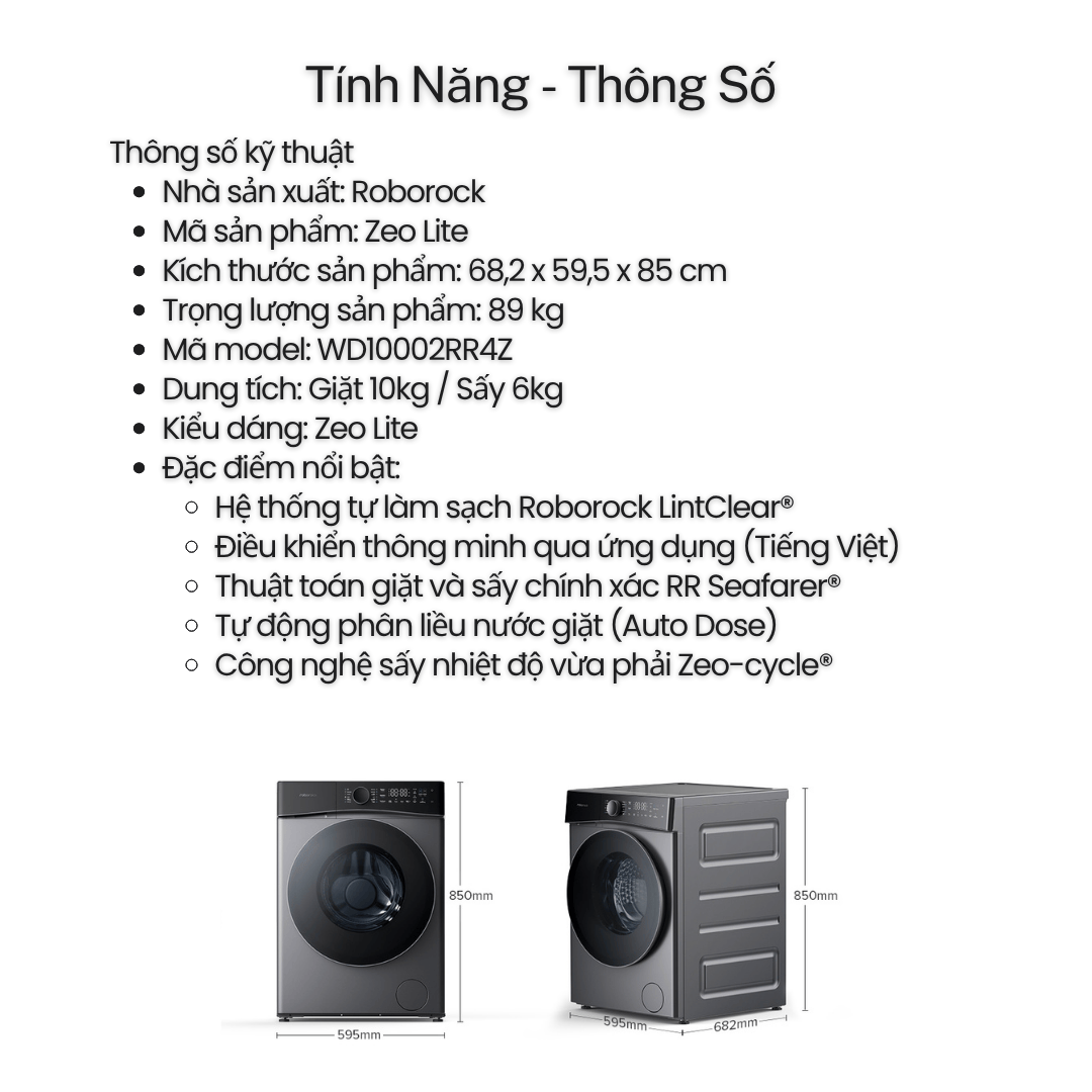 Máy Giặt - Sấy Roborock Zeo Lite