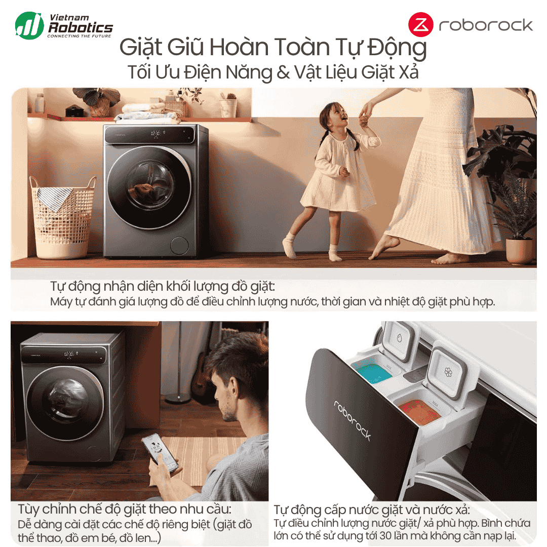 Máy Giặt Sấy Thông Minh Roborock Zeo One