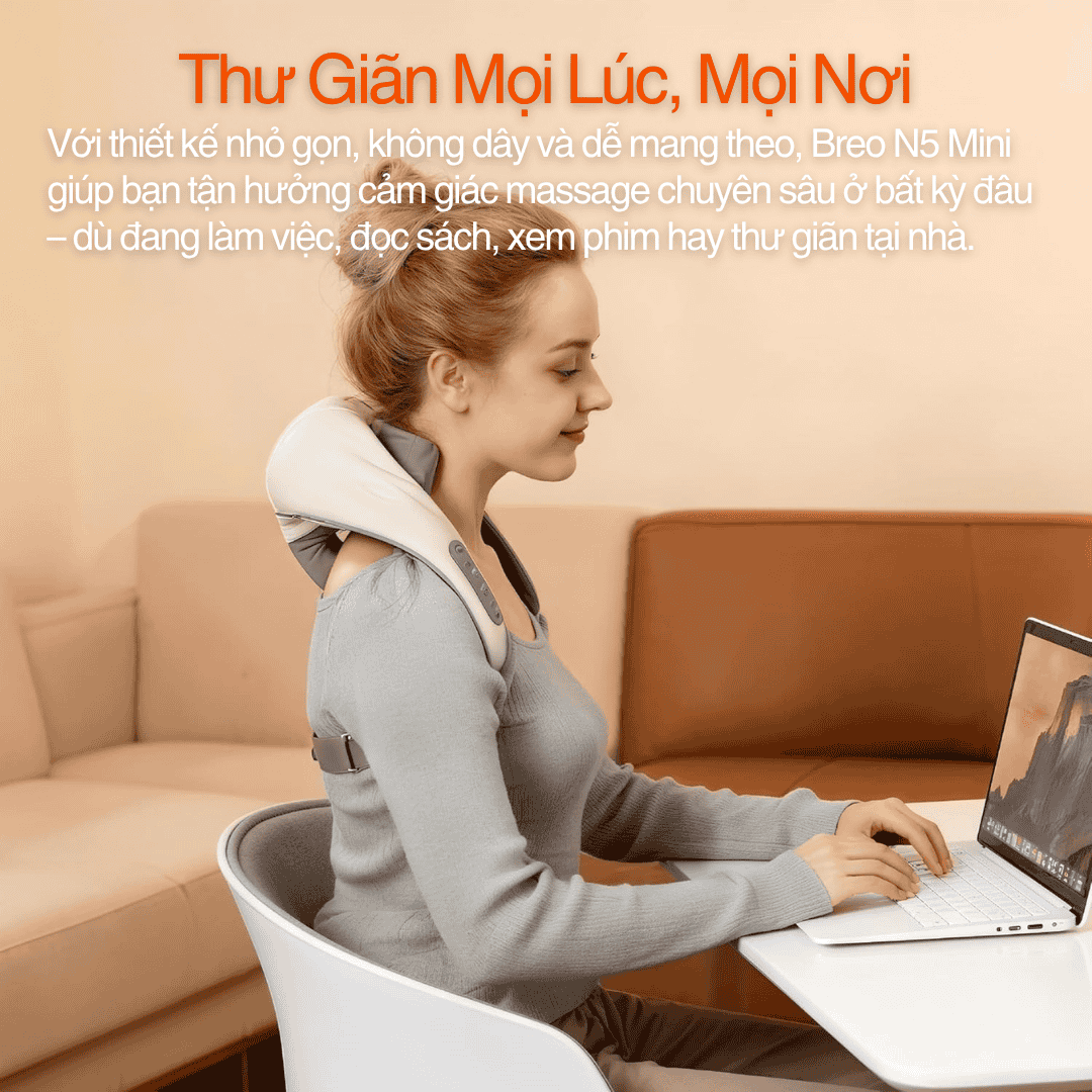 Máy Massage Cổ Vai Gáy Breo N5 Mini - Bảo Hành 1 Năm