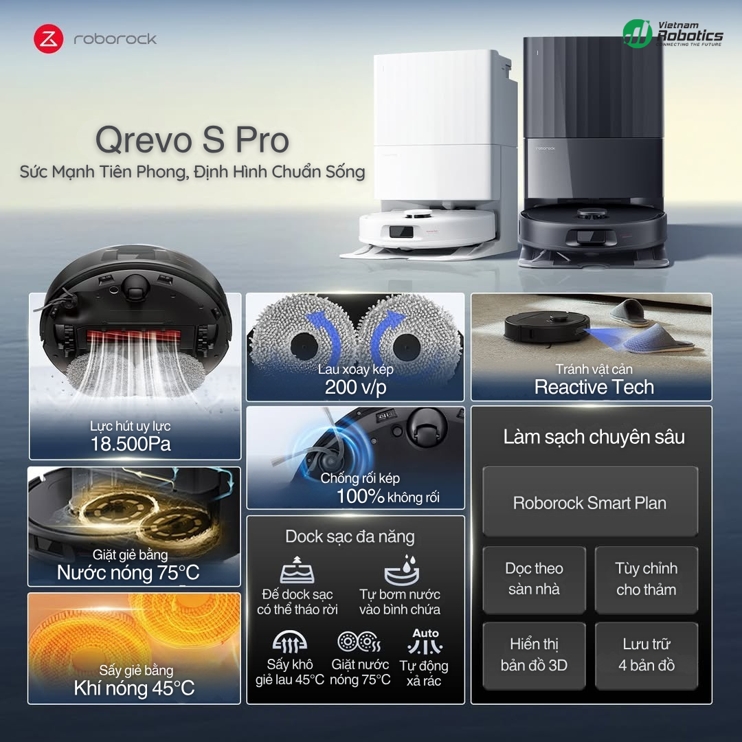 Robot Hút Bụi Roborock Qrevo Spro