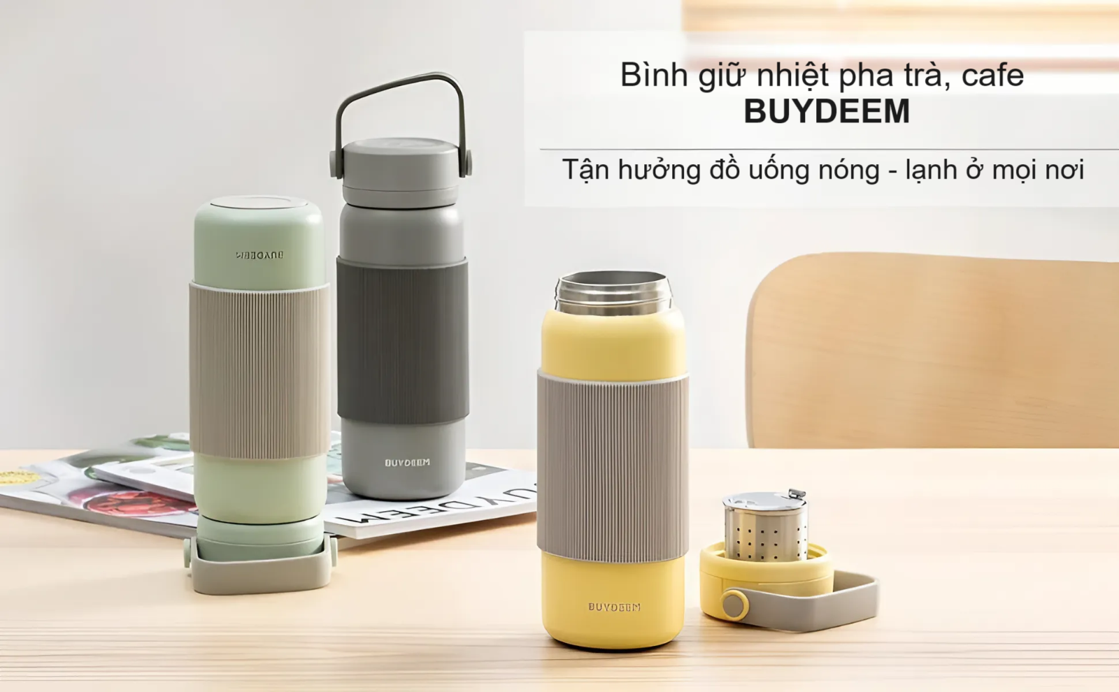 Bình giữ nhiệt pha trà 355ML Buydeem