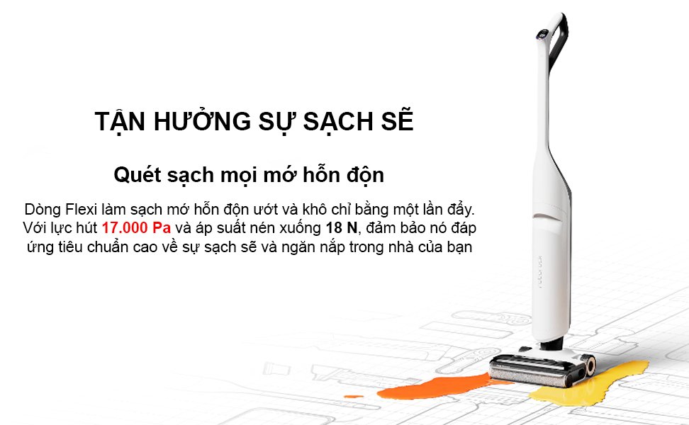 Máy hút bụi lau nhà Roborock Flexi Pro - Bản Quốc Tế