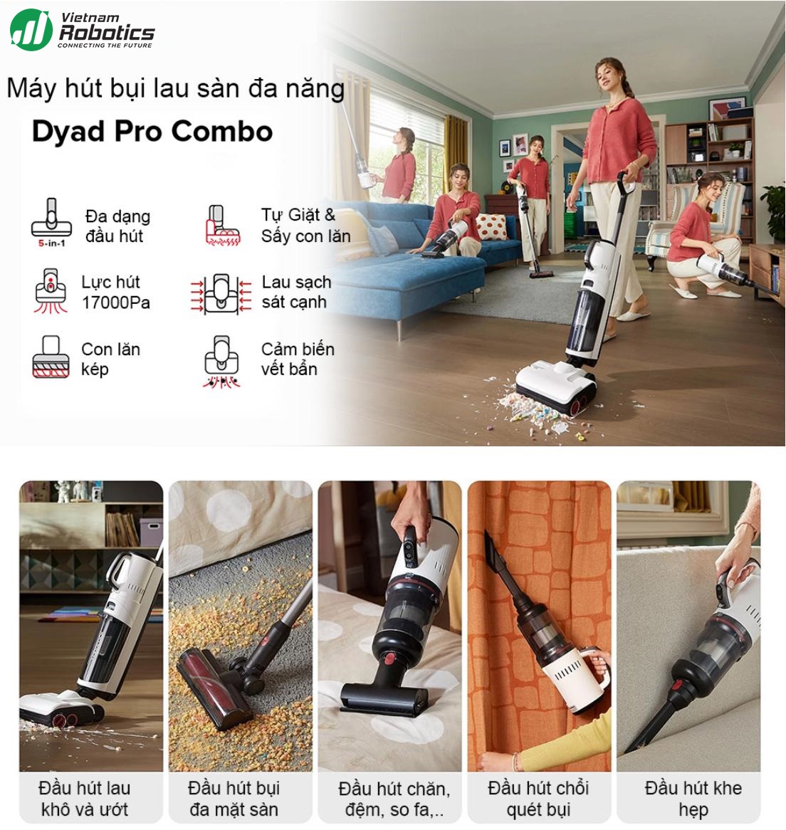 Máy hút bụi lau nhà ướt và khô Roborock Dyad Pro Combo – Bản Quốc Tế