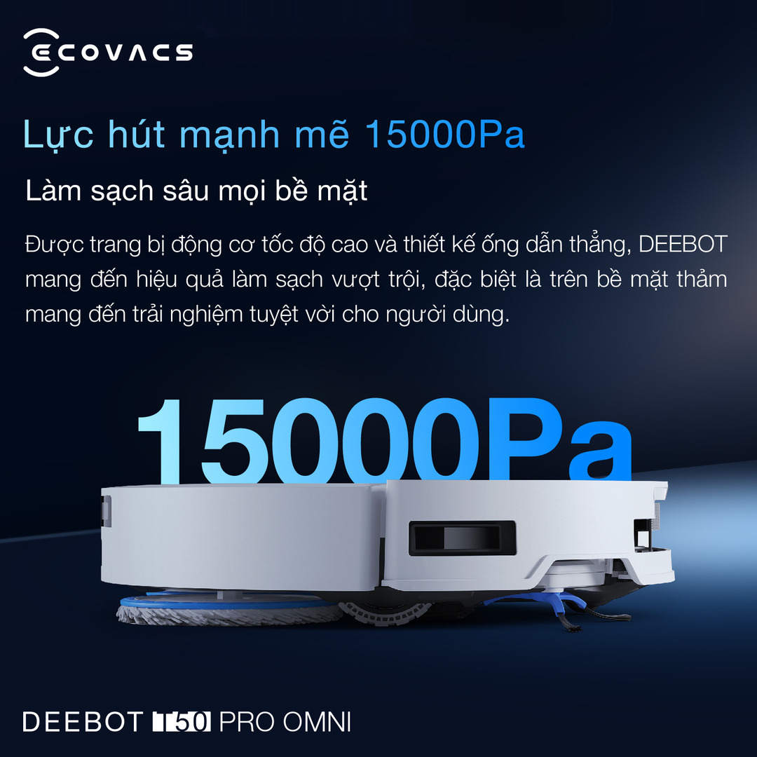 Robot hút bụi lau nhà Ecovacs Deebot T50 Pro Omni