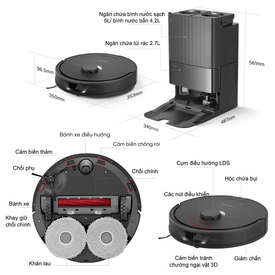 Robot hút bụi Roborock Q revo - Bảo hành 24 Tháng