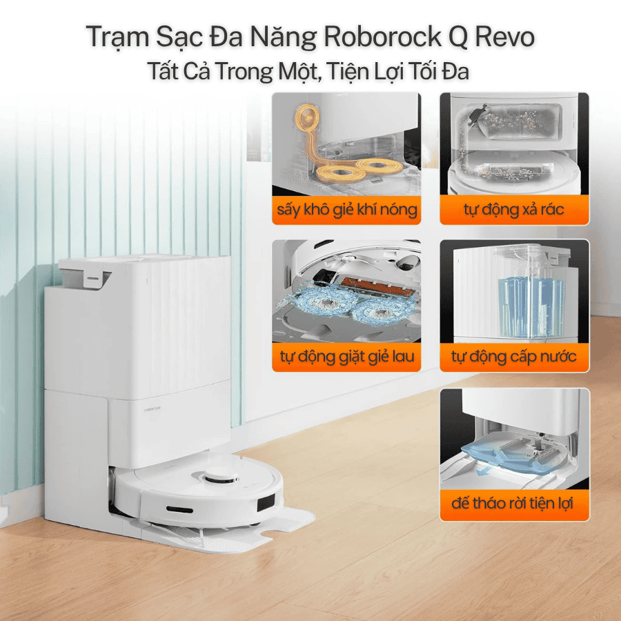  Robot Hút Bụi Lau Nhà Roborock Q Revo - Bảo Hành 24Th
