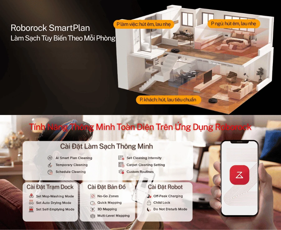 Robot Hút Bụi Lau Nhà Roborock Q Revo 5AE