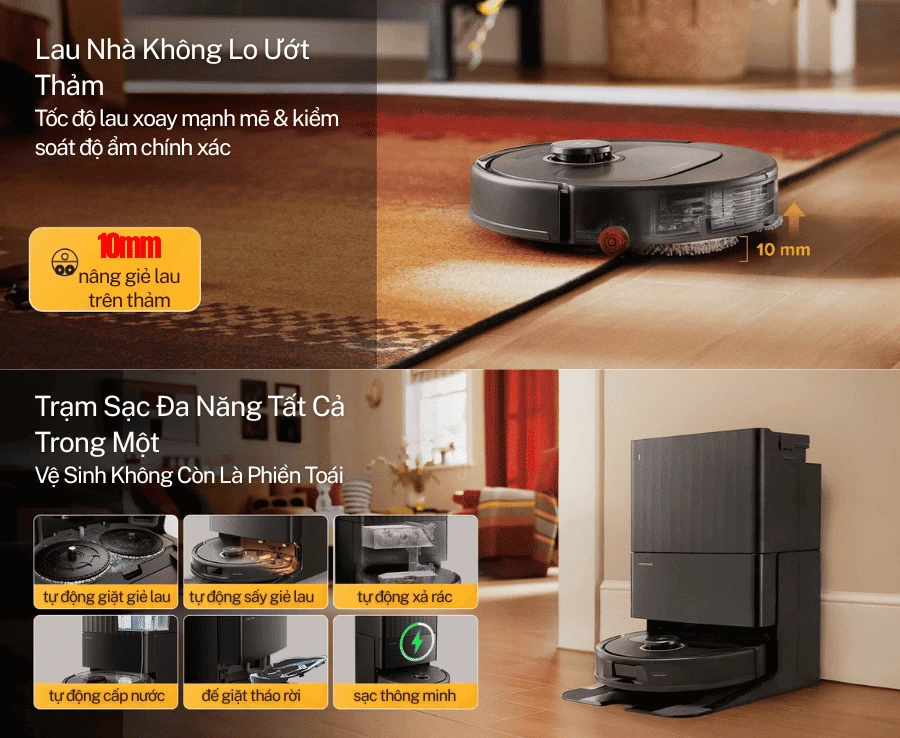 Robot Hút Bụi Lau Nhà Roborock Q Revo 5AE