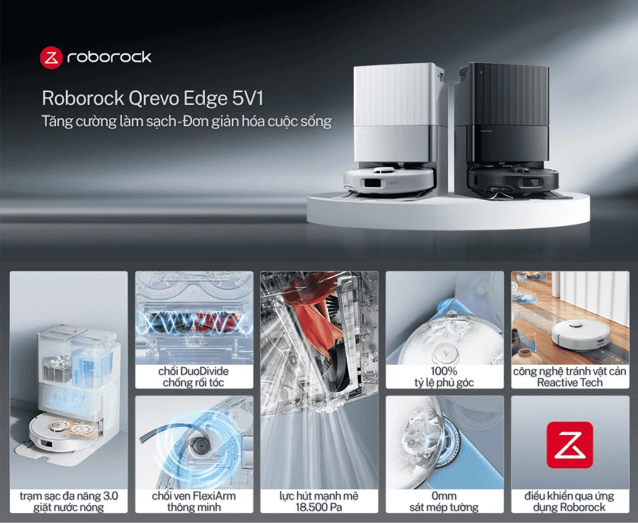 Robot hút bụi lau nhà Roborock Q Revo Edge 5V1