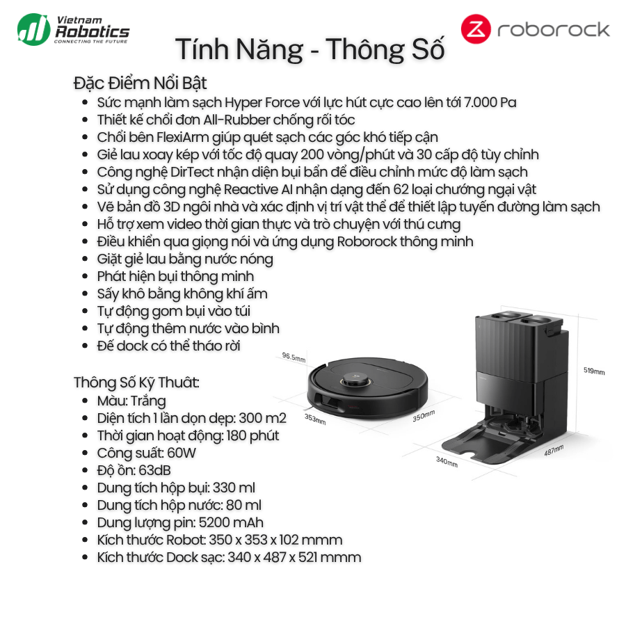  Robot Hút Bụi Lau Nhà Roborock Q Revo MaxV - Bảo Hành 24Th
