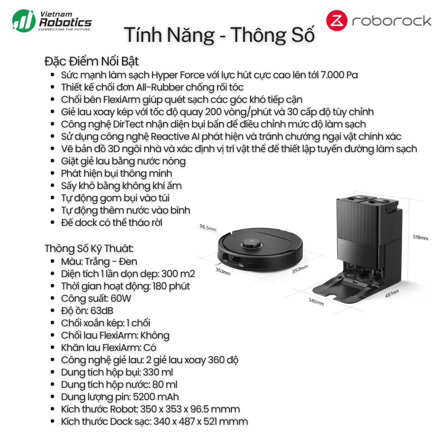  Robot Hút Bụi Lau Nhà Roborock Q Revo Pro - Bảo Hành 24Th