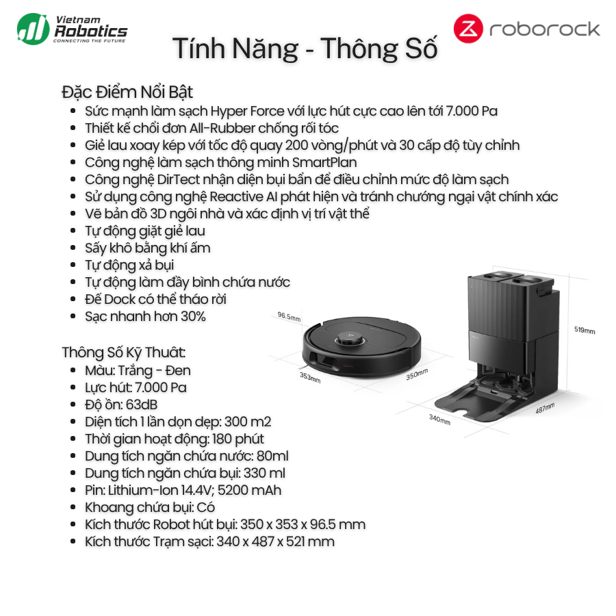 Robot Hút Bụi Lau Nhà Roborock Q Revo S - Bảo hành 24 tháng