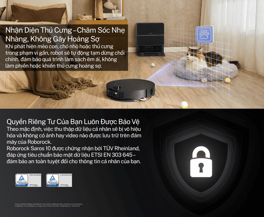Robot hút bụi lau nhà Roborock Saros 10