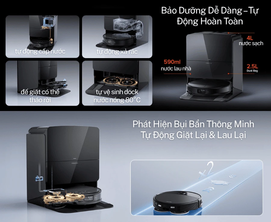 Robot Hút Bụi Lau Nhà Roborock Saros 10R - Bảo Hành 24Th