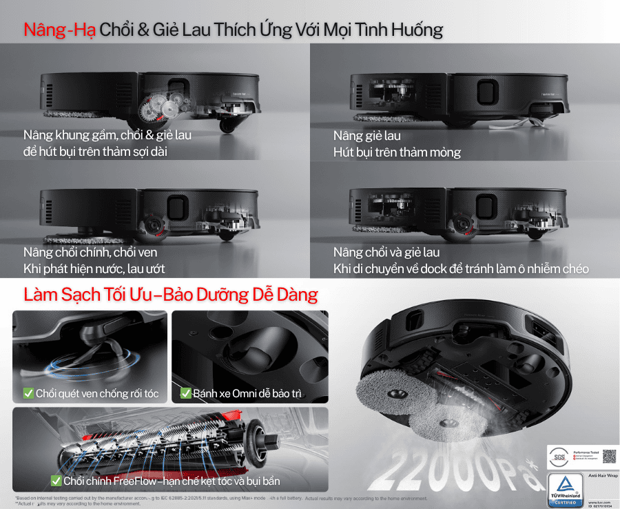 Robot hút bụi lau nhà Roborock Saros Z70