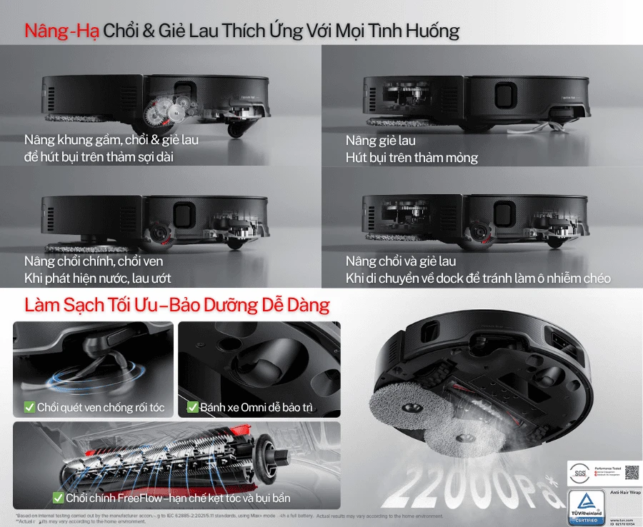 Robot hút bụi lau nhà Roborock Saros Z70