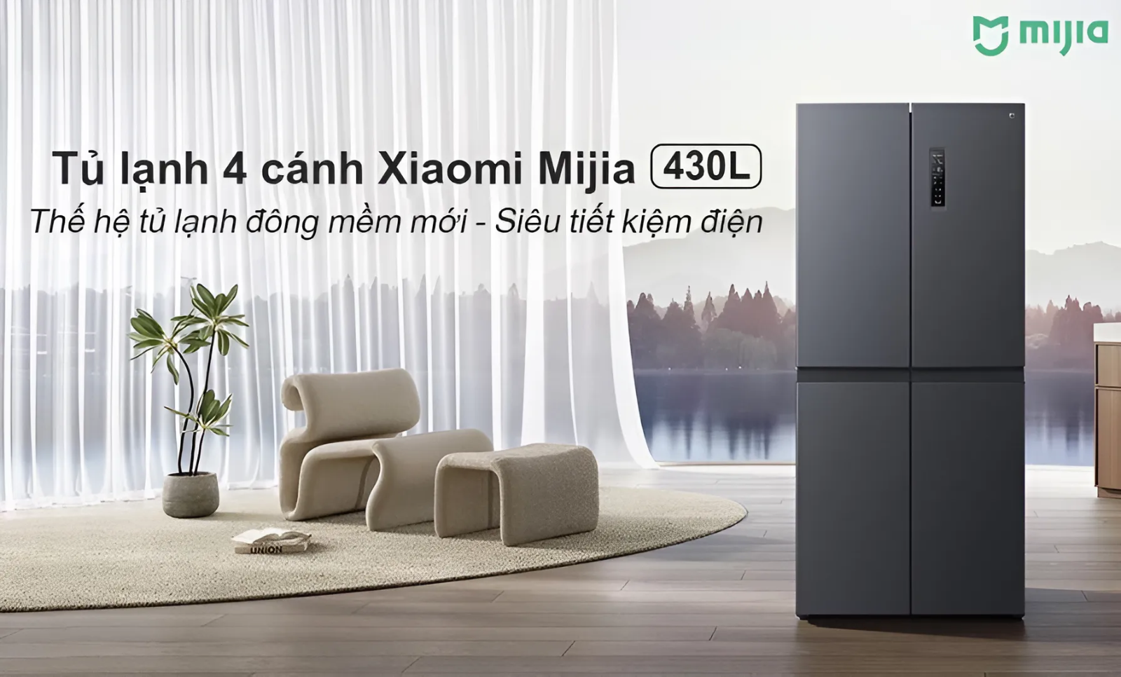 Tủ lạnh Xiaomi Mijia 430L 4 cánh – Có ngăn đông mềm, kháng khuẩn