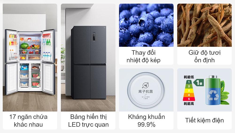 Tủ lạnh Xiaomi Mijia 430L 4 cánh – Có ngăn đông mềm, kháng khuẩn