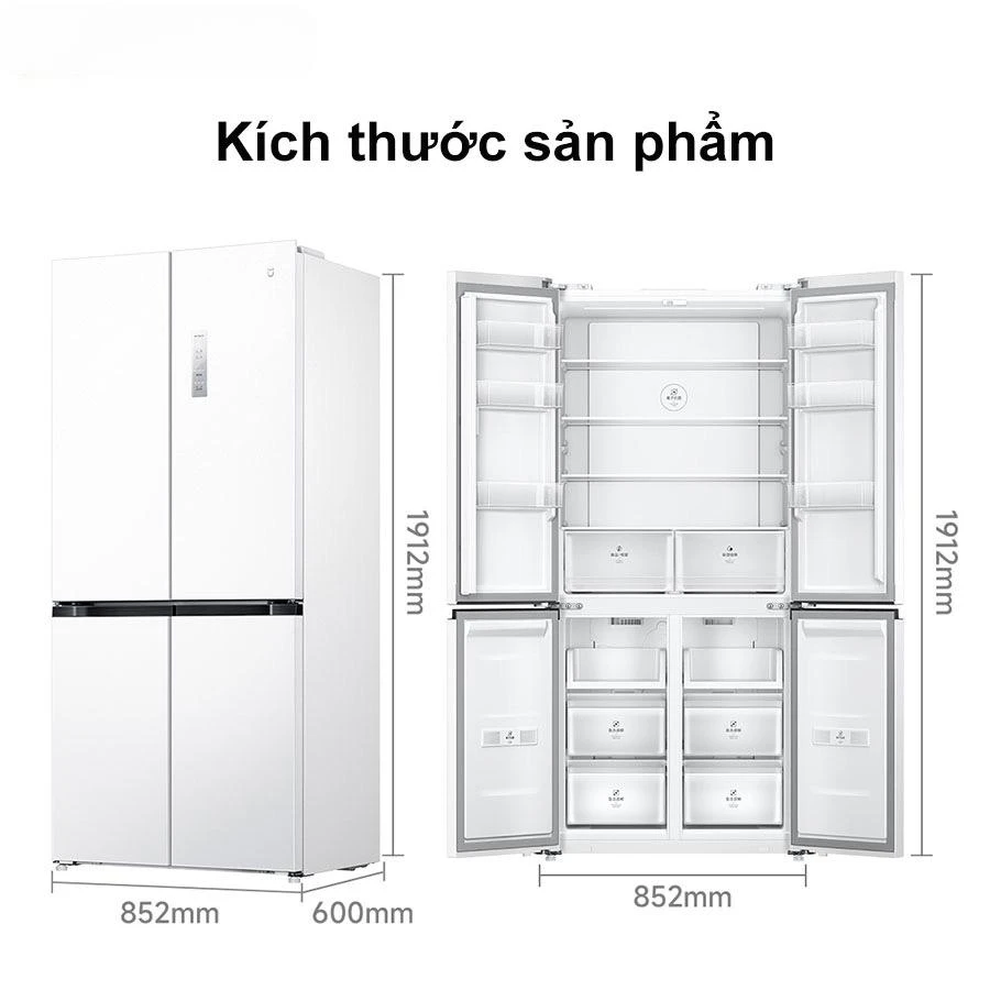 Tủ lạnh Xiaomi Mijia 508L 4 cánh – Thiết kế âm tường, Kết nối App