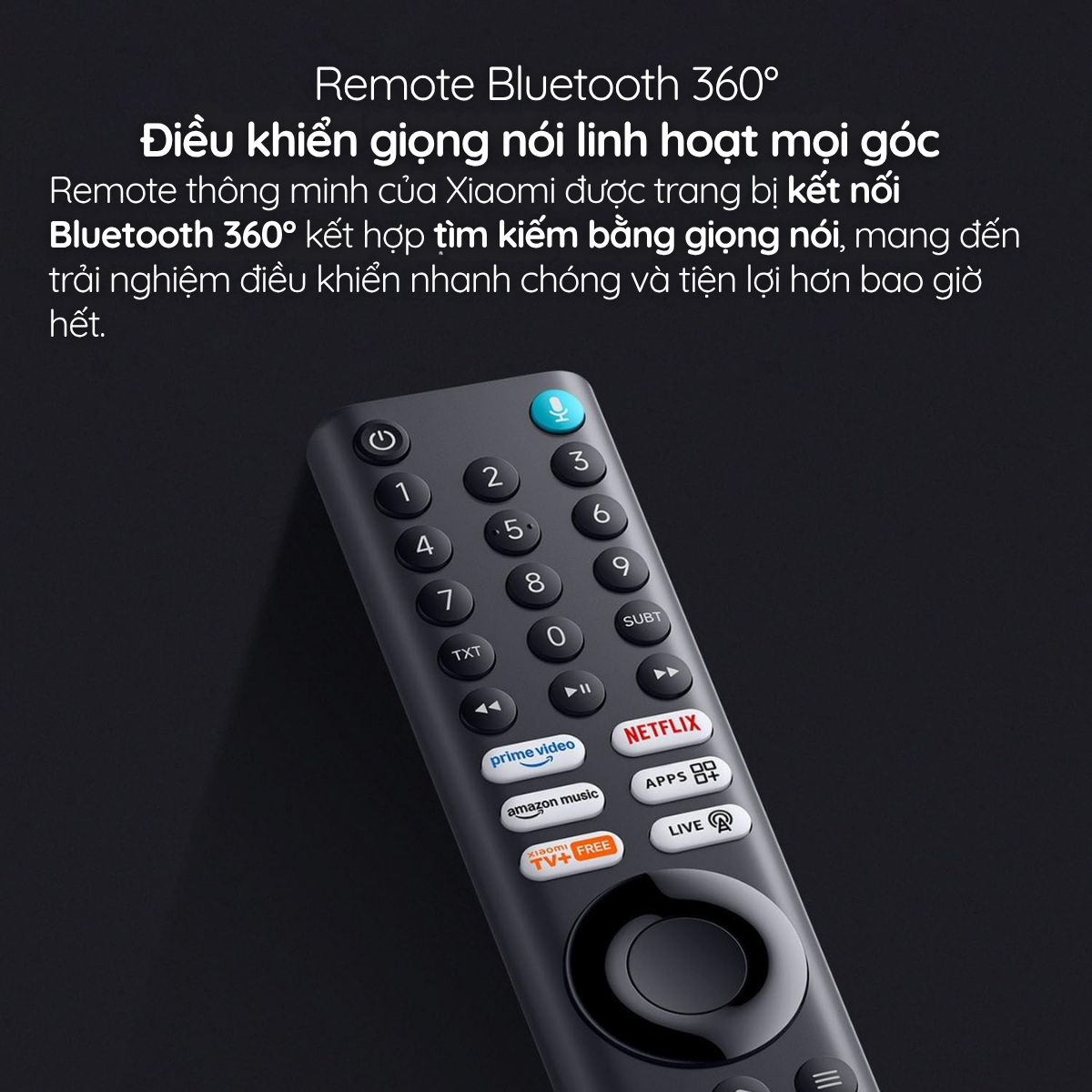 Remote Bluetooth 360° - Điều khiển giọng nói linh hoạt mọi góc