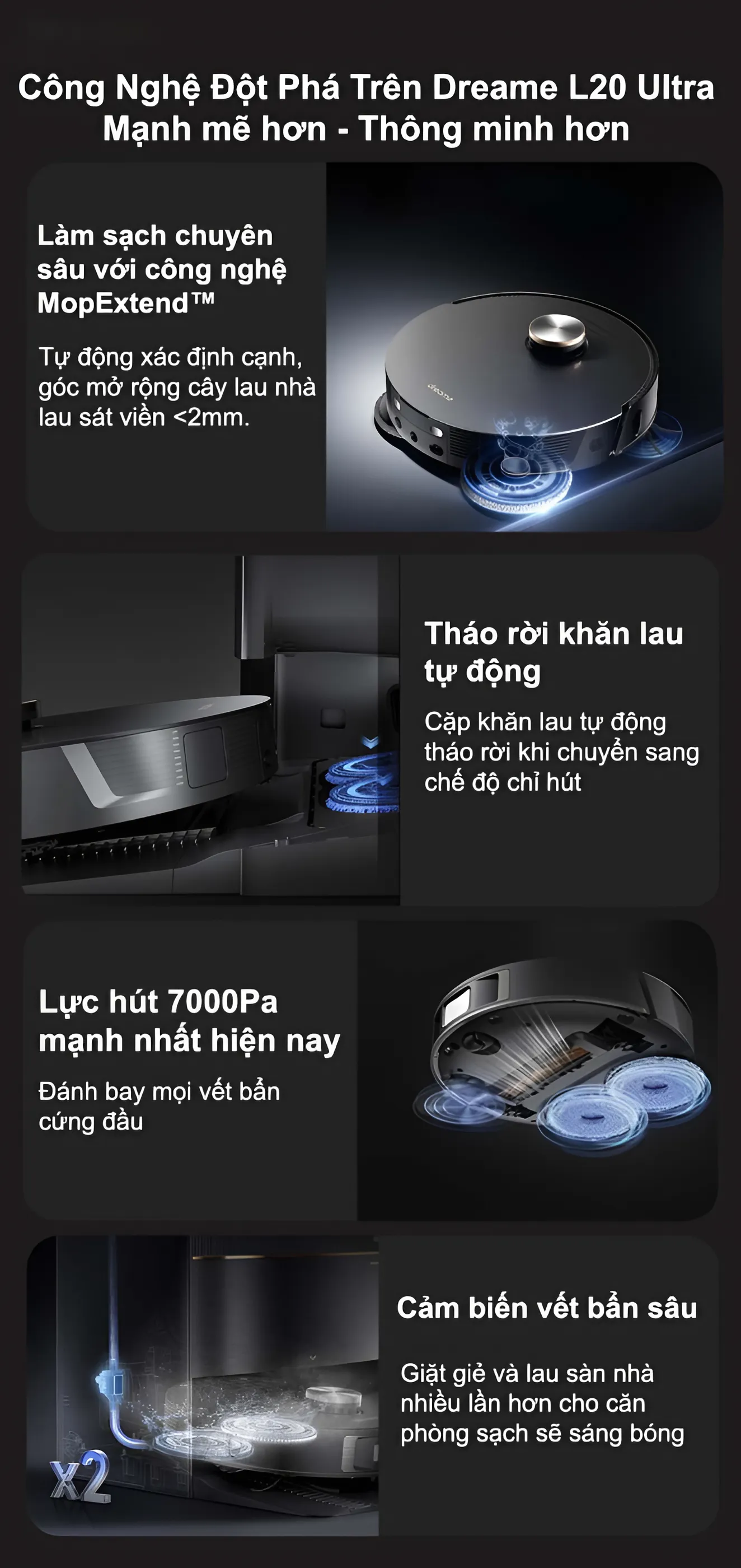 Robot Hút Bụi Lau Nhà Dreame L20 Ultra