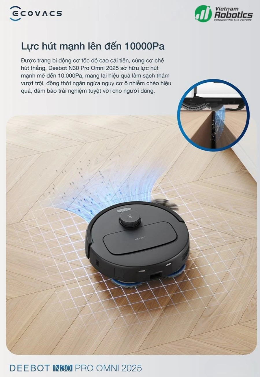 Robot hút bụi lau nhà Ecovacs DEEBOT N30 Pro Omni 2025