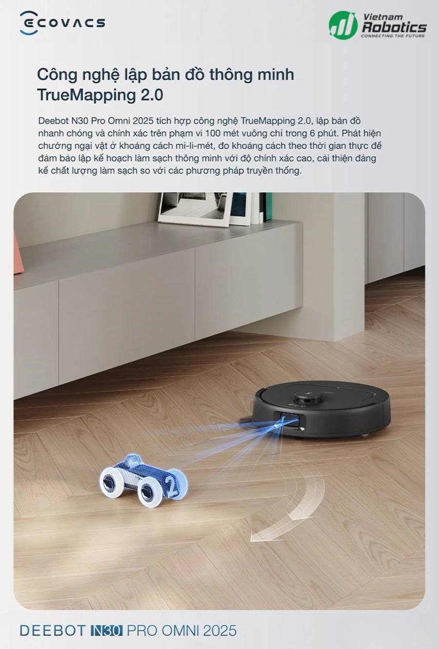 Robot hút bụi lau nhà Ecovacs DEEBOT N30 Pro Omni 2025