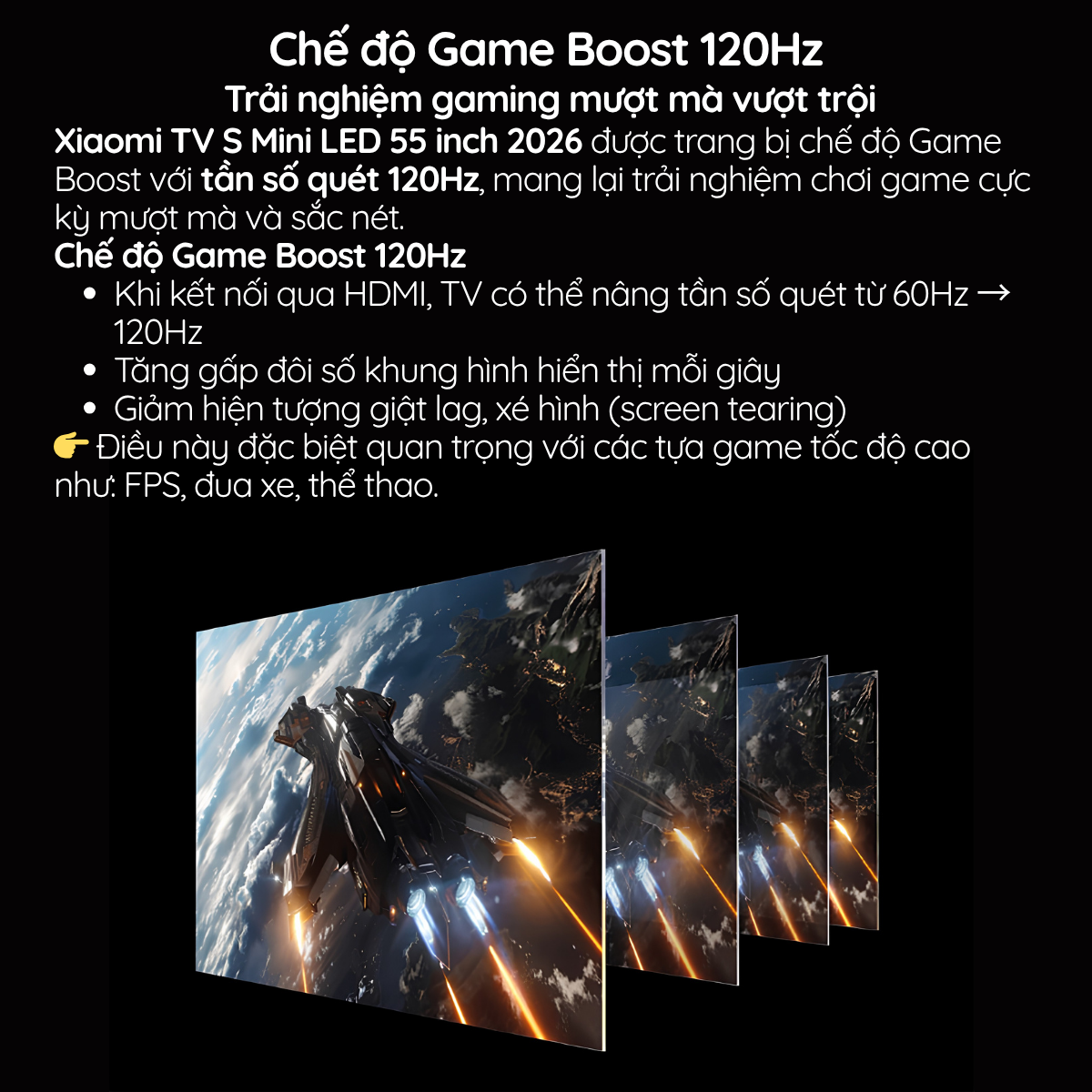 Độ phân giải 4K + 120Hz – Mượt mà mọi chuyển động