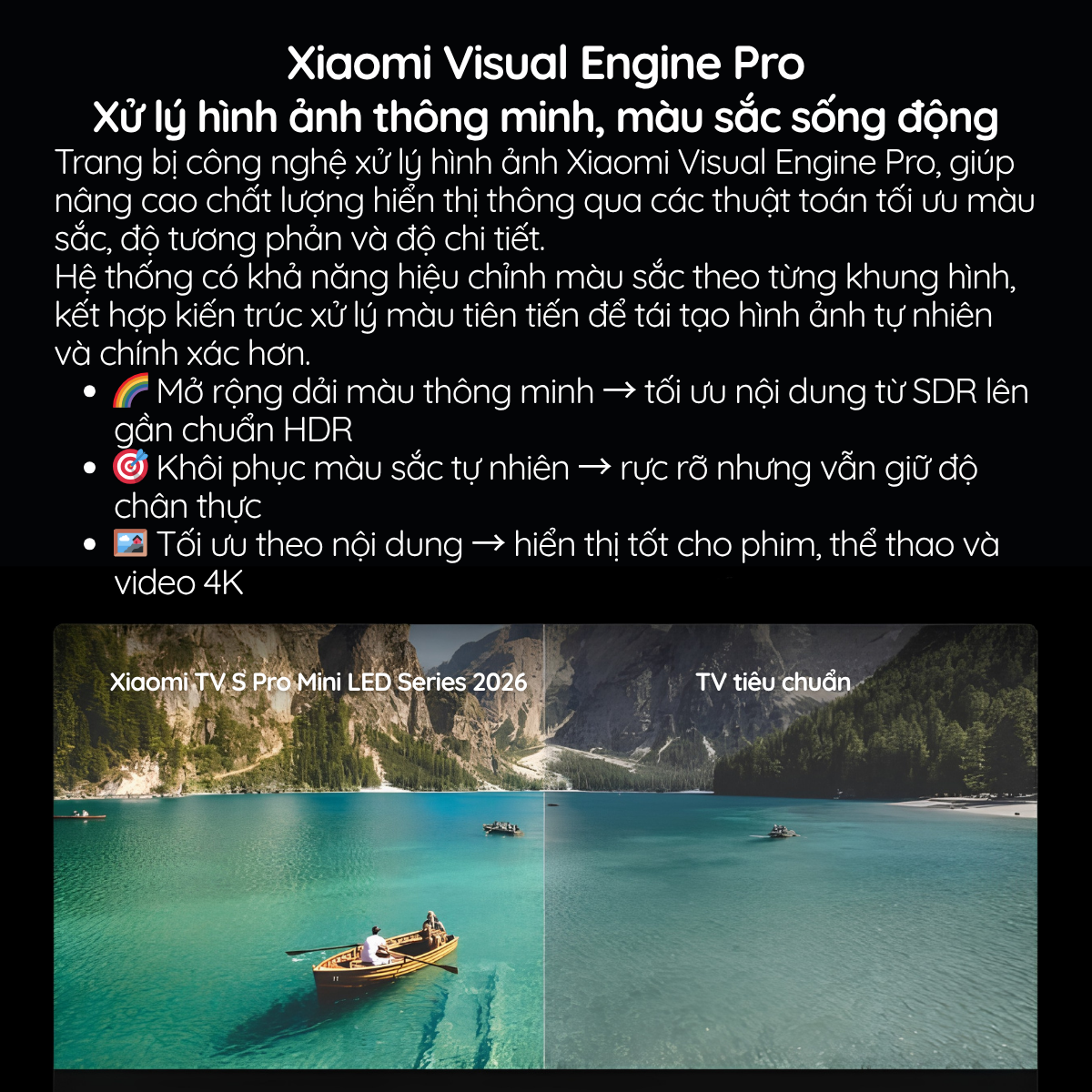 Xiaomi Visual Engine Pro Xử lý hình ảnh thông minh, màu sắc sống động