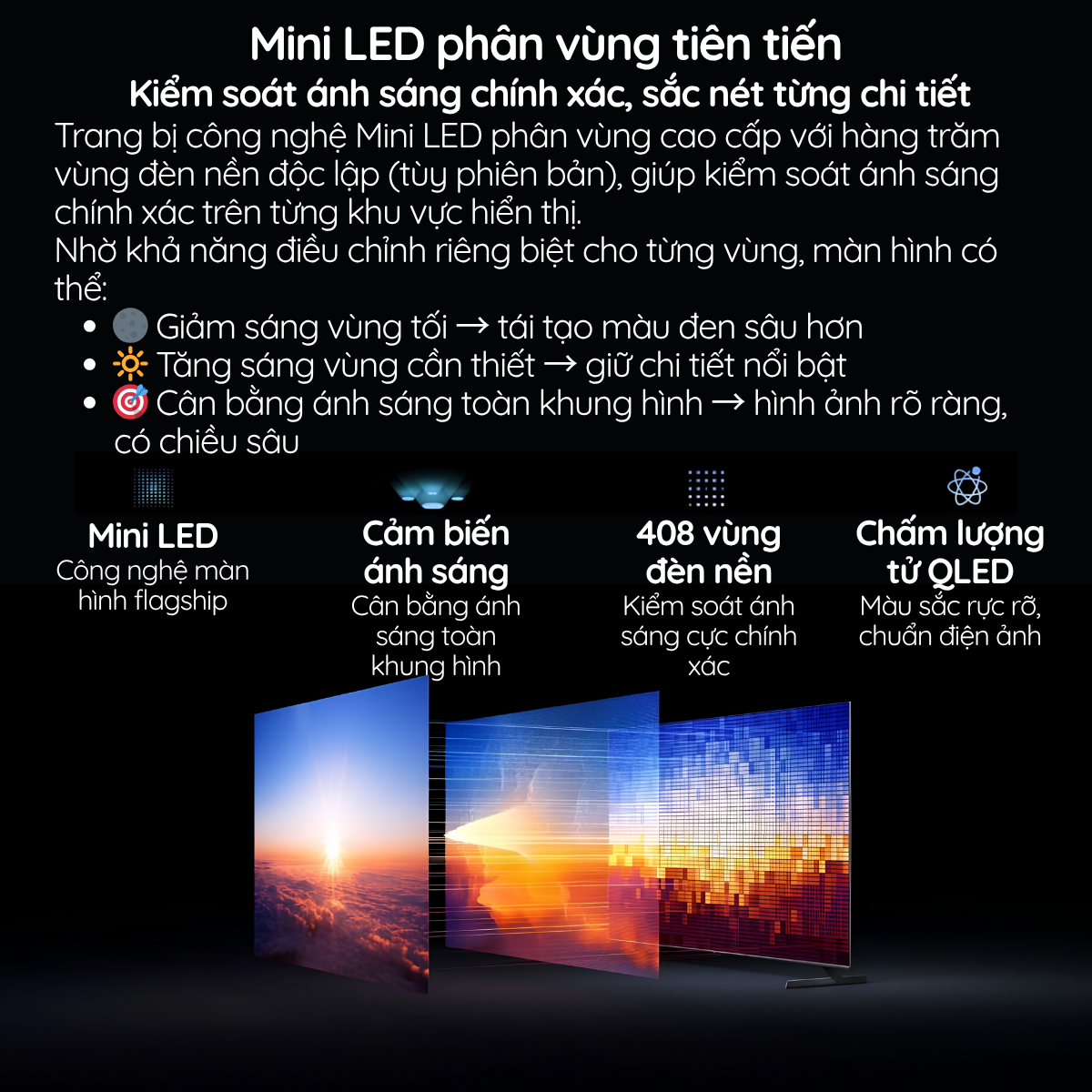 Xiaomi TV S Pro Mini LED 55'' 2026 Mini LED phân vùng tiên tiến  Kiểm soát ánh sáng chính xác, sắc nét từng chi tiết