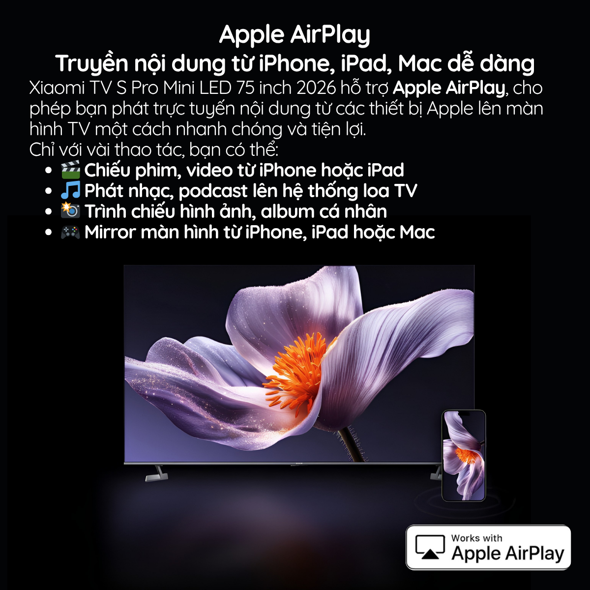 Apple AirPlay Truyền nội dung từ iPhone, iPad, Mac dễ dàng