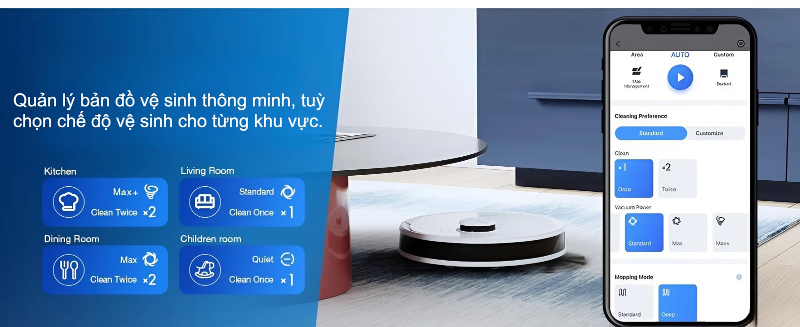 Robot hút bụi lau nhà Ecovacs Deebot N10 Plus