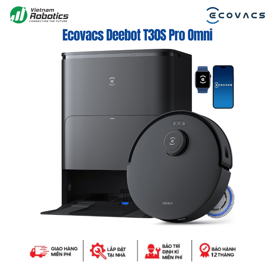  Robot Hút Bụi Lau Nhà Ecovacs T30S Pro Omni - Bảo Hành 24Th